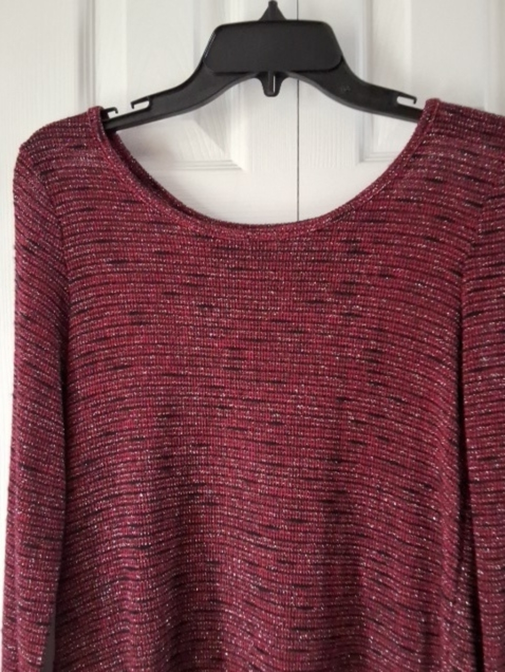 BCX Burgundy Metallic Open Back Top